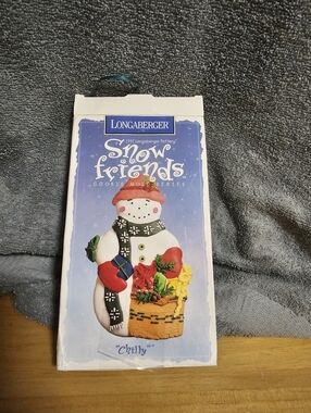 Longaberger Snow Friends Snowman Chilly with Red Hat and Black Scarf